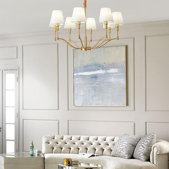Meridian Mid Century Brass Chandelier - DWHOME