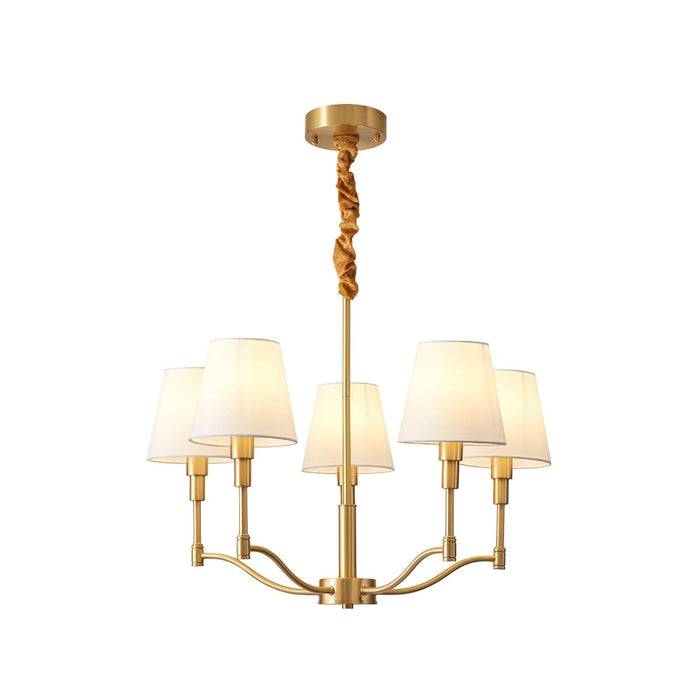Meridian Mid Century Brass Chandelier - DWHOME