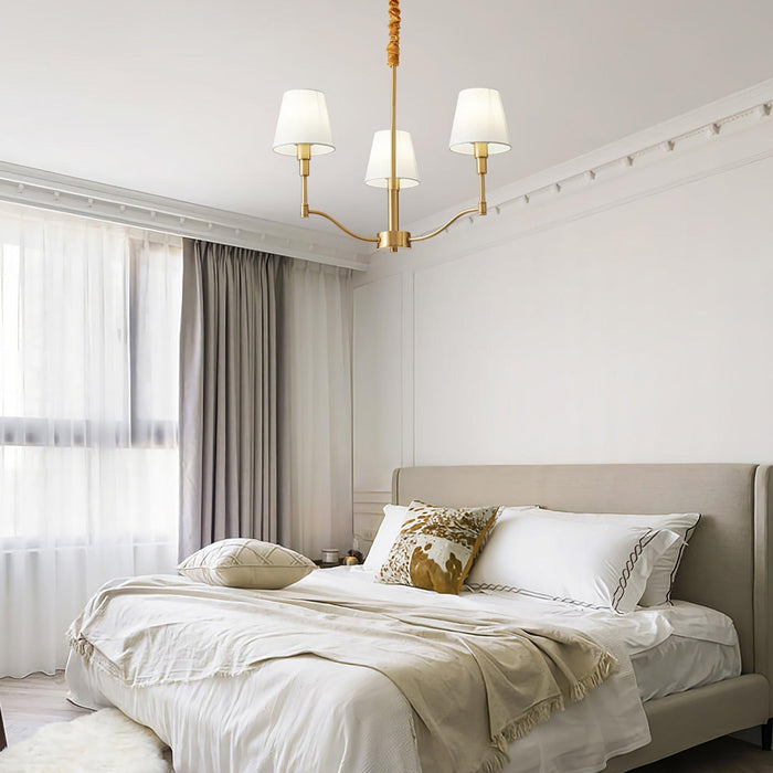 Meridian Mid Century Brass Chandelier - DWHOME