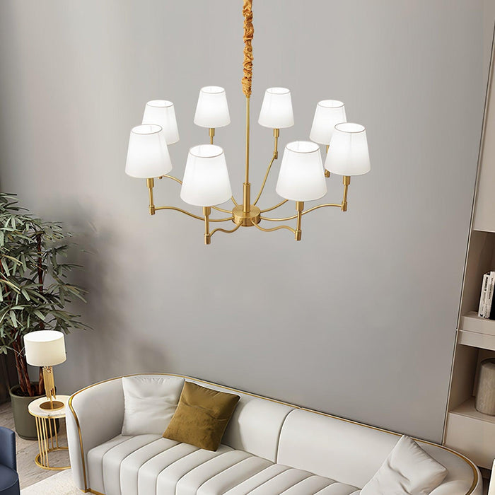 Meridian Mid Century Brass Chandelier - DWHOME