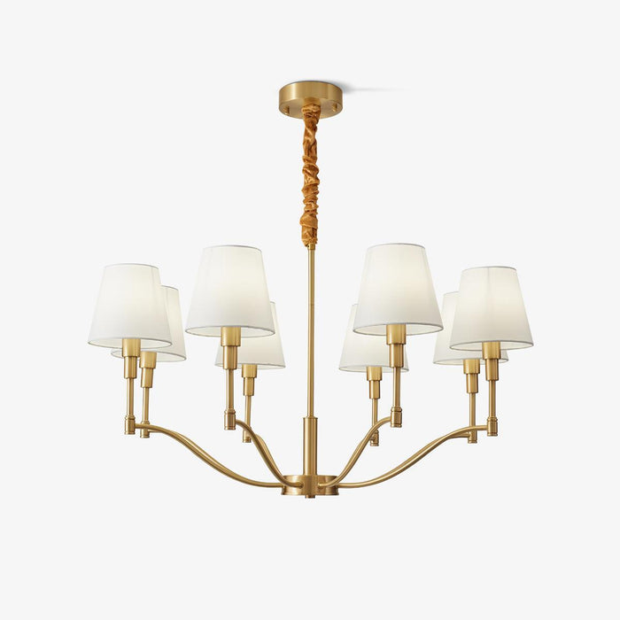 Tapered Fabric Brass Chandelier - DWHOME