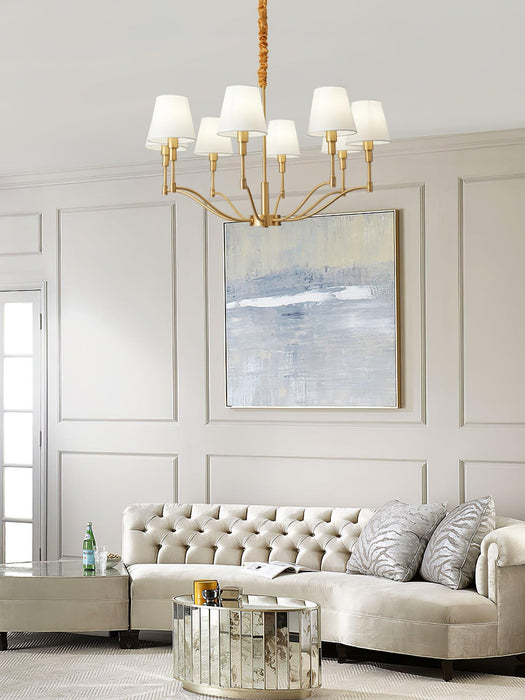 Meridian Mid Century Brass Chandelier - DWHOME