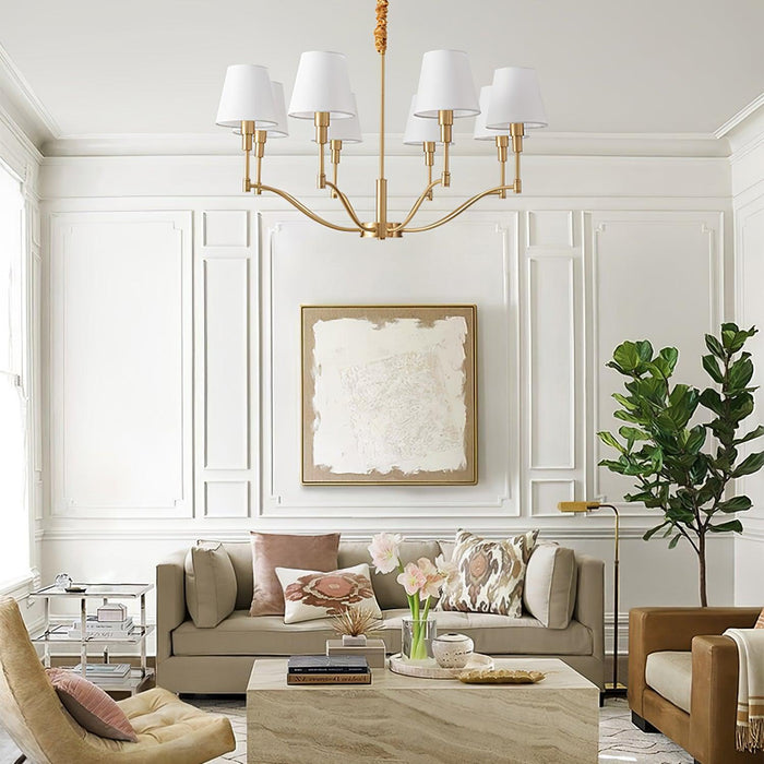 Meridian Mid Century Brass Chandelier - DWHOME
