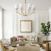 Meridian Mid Century Brass Chandelier - DWHOME