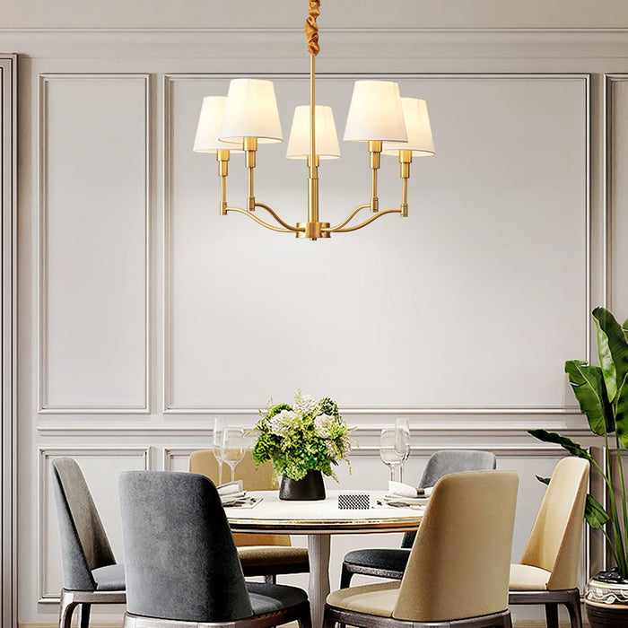 Meridian Mid Century Brass Chandelier - DWHOME