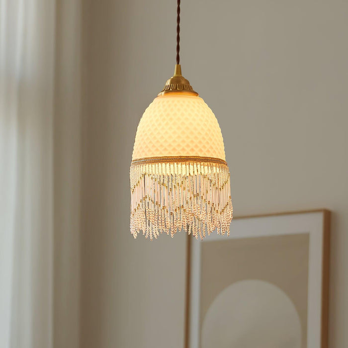 Mesh Tassel Glass Pendant Light - DWHOME