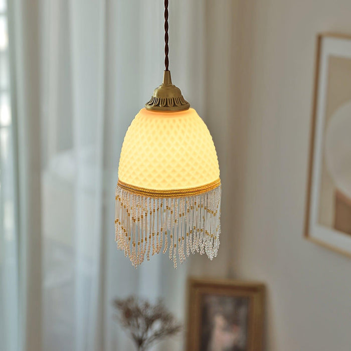 Mesh Tassel Glass Pendant Light - DWHOME