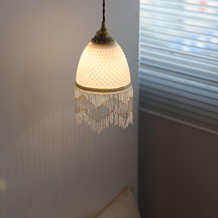 Mesh Tassel Glass Pendant Light - DWHOME