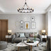 Metal 12 Light Black Chandelier Fixture - DWHOME