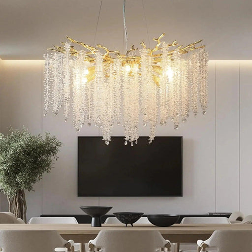 Mia Luxury Round Branch Crystal Ceiling Chandelier-DWHOME