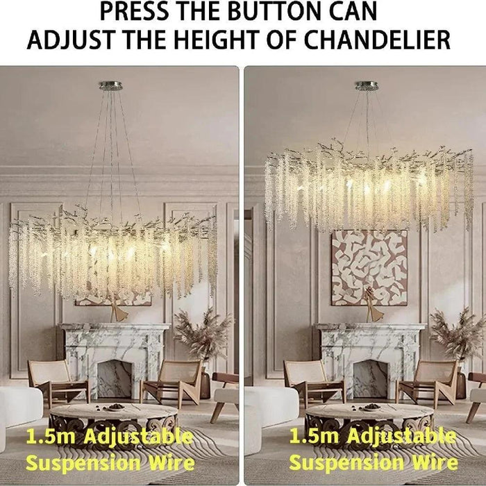 Mia Luxury Round Branch Crystal Ceiling Chandelier - DWHOME