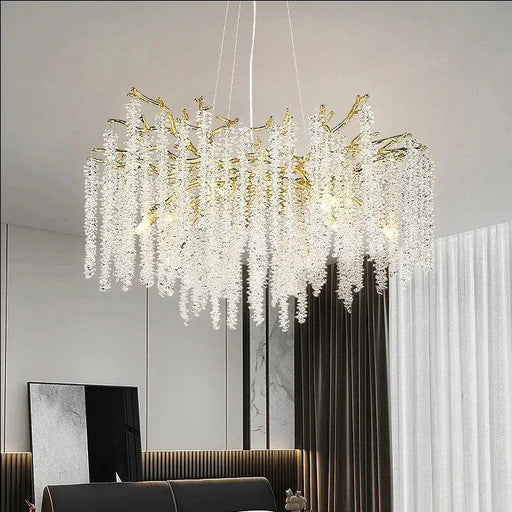 Mia Luxury Round Branch Crystal Ceiling Chandelier-DWHOME