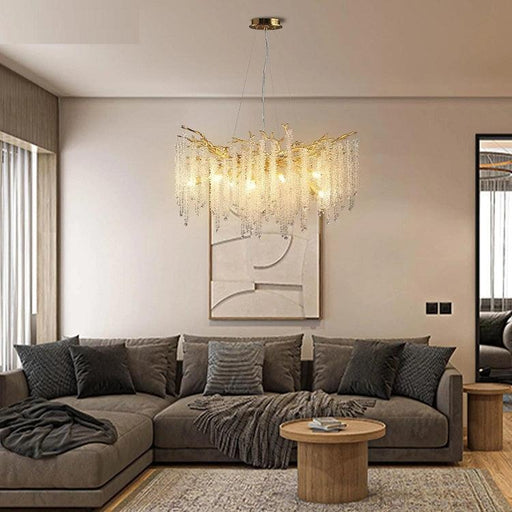 Mia Luxury Round Branch Crystal Ceiling Chandelier-DWHOME