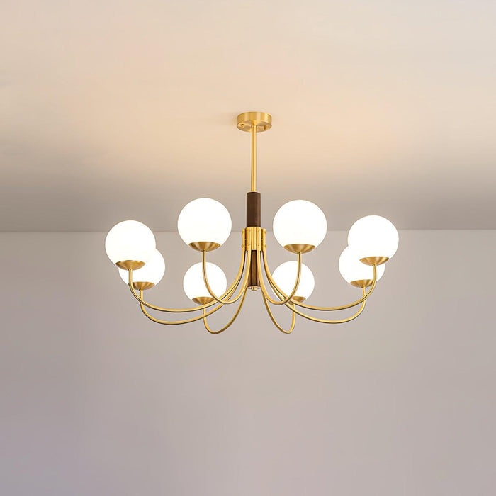 Midas Touch Walnut Sphere Chandelier-DWHOME