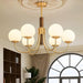 Midas Touch Walnut Sphere Chandelier-DWHOME