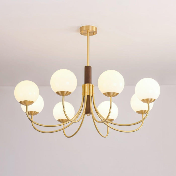 Midas Touch Walnut Sphere Chandelier-DWHOME
