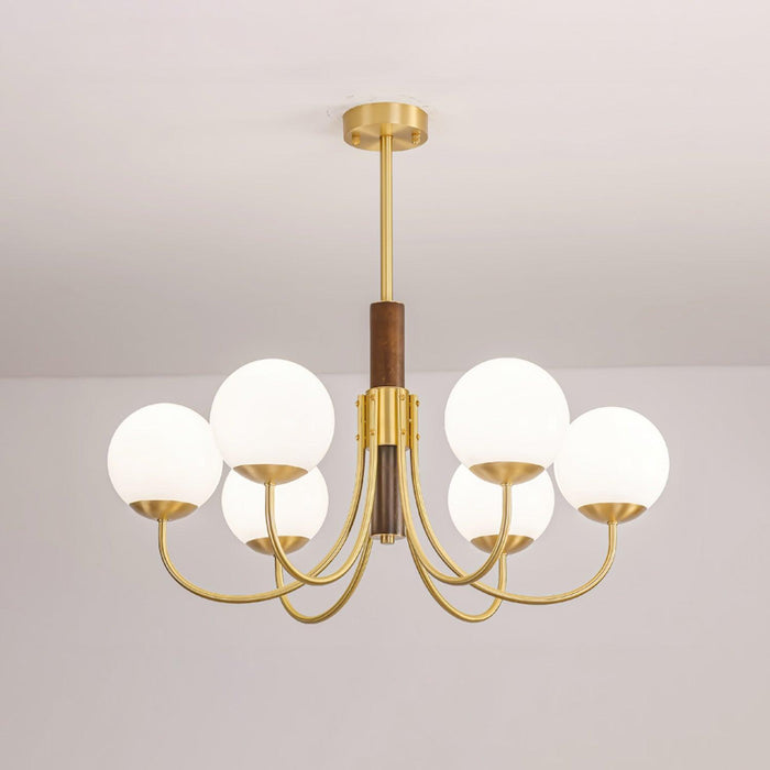 Midas Touch Walnut Sphere Chandelier-DWHOME