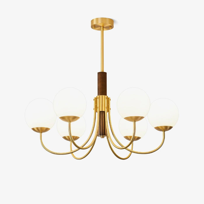 Midas Touch Walnut Sphere Chandelier-DWHOME