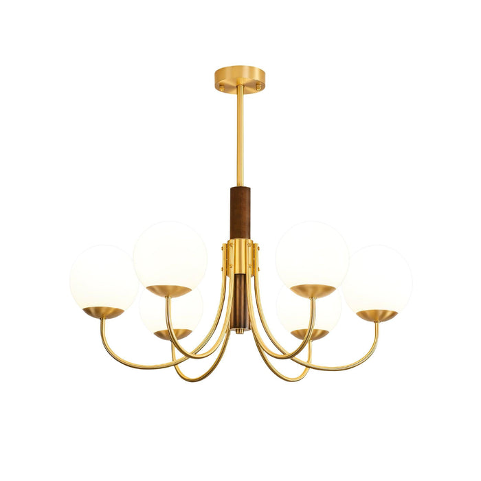 Midas Touch Walnut Sphere Chandelier-DWHOME