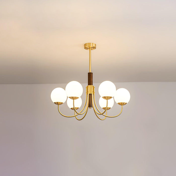 Midas Touch Walnut Sphere Chandelier-DWHOME