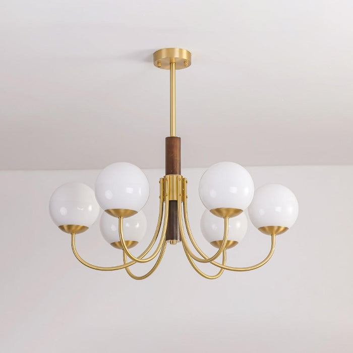 Midas Touch Walnut Sphere Chandelier-DWHOME