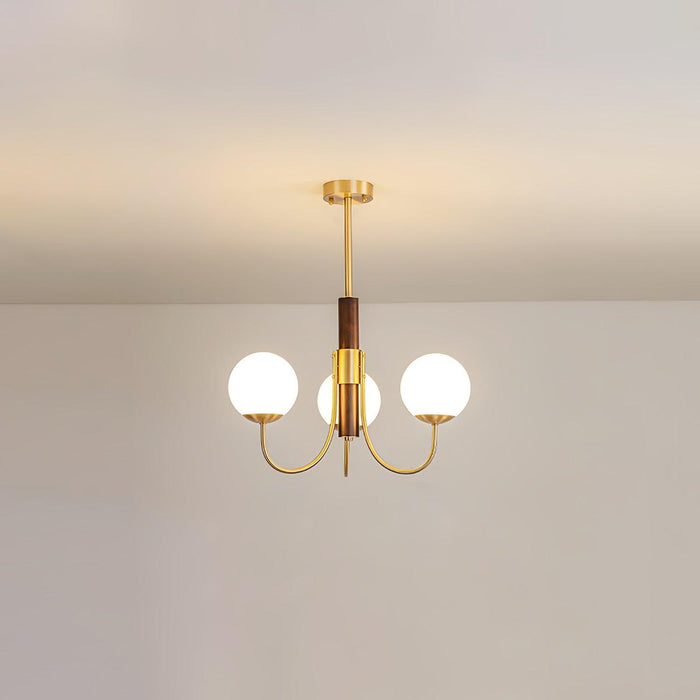 Midas Touch Walnut Sphere Chandelier-DWHOME