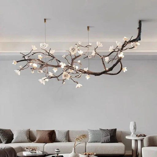 Minas Dimmable Rustic Tree Branch Chandelier-DWHOME