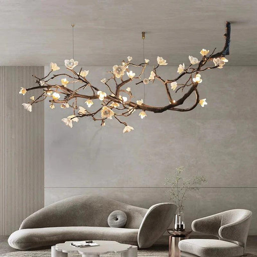 Minas Dimmable Rustic Tree Branch Chandelier-DWHOME