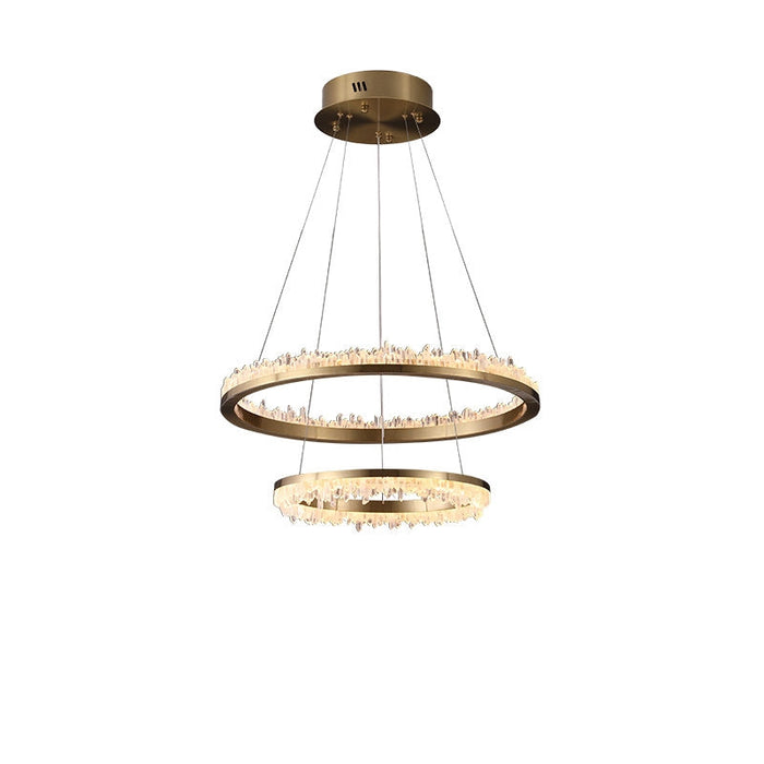 Minimalistic Crystal Quartz LED Chandelier-DWHOME