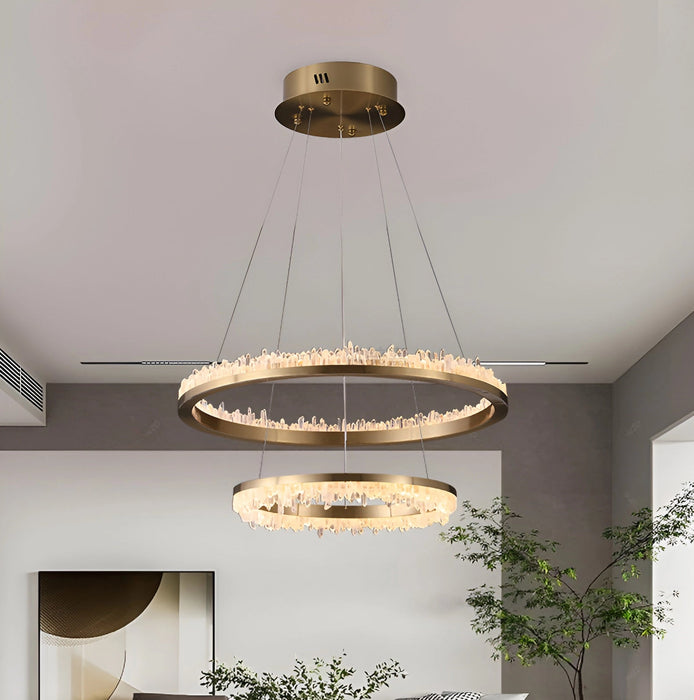Minimalistic Crystal Quartz LED Chandelier-DWHOME