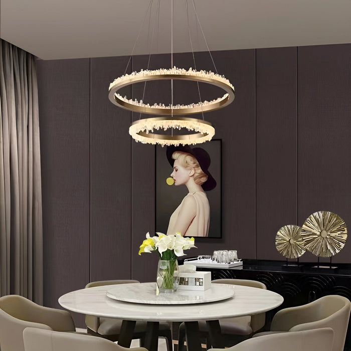 Minimalistic Crystal Quartz LED Chandelier-DWHOME