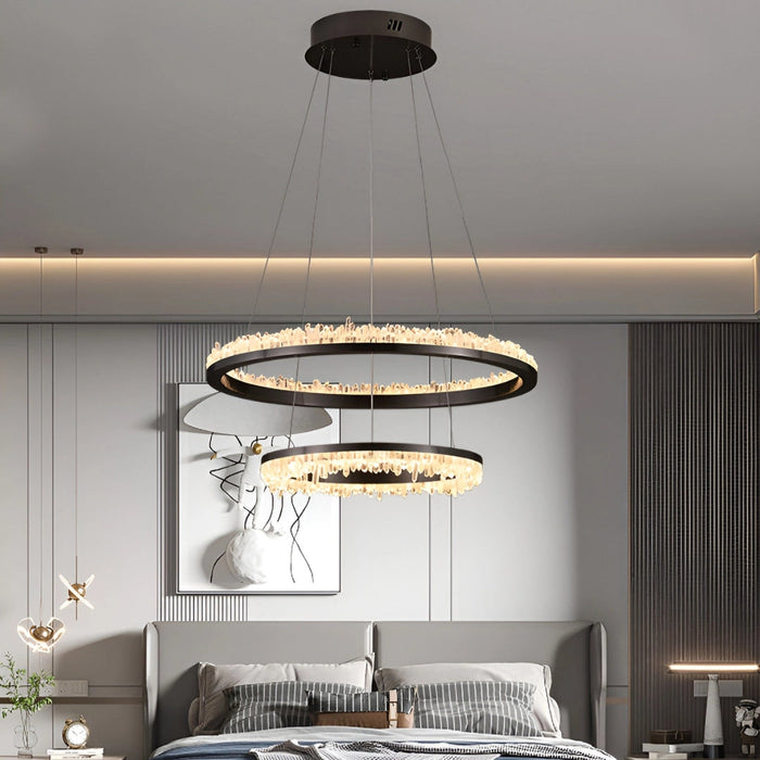 Minimalistic Crystal Quartz LED Chandelier-DWHOME