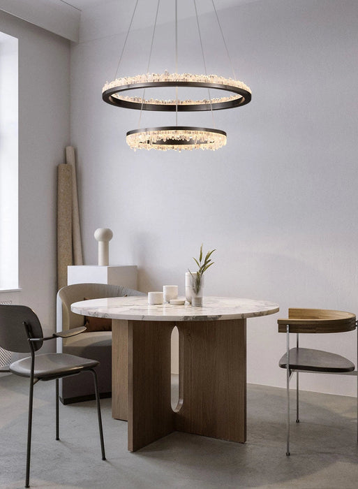 Minimalistic Crystal Quartz LED Chandelier-DWHOME