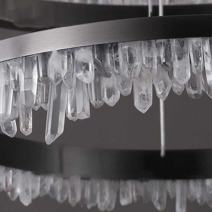 Minimalistic Crystal Quartz LED Chandelier-DWHOME