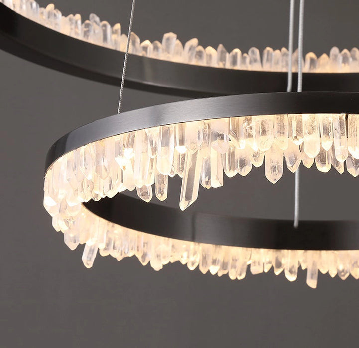 Minimalistic Crystal Quartz LED Chandelier-DWHOME
