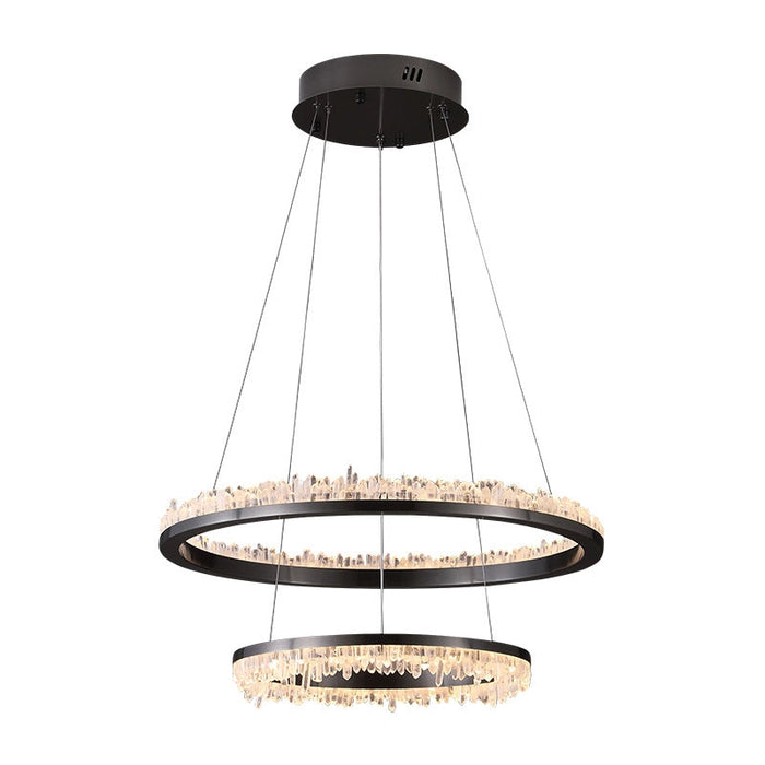 Minimalistic Crystal Quartz LED Chandelier-DWHOME