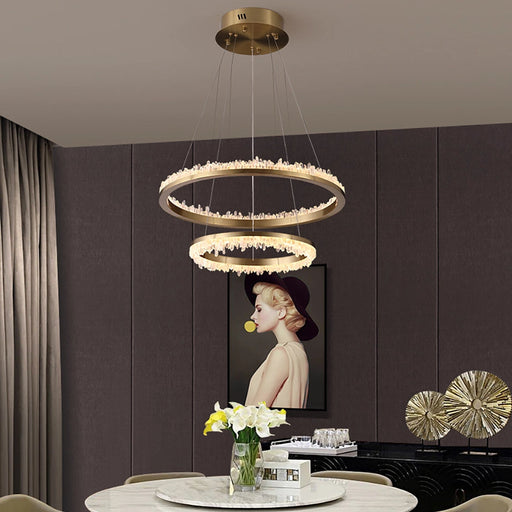Minimalistic Crystal Quartz LED Chandelier-DWHOME