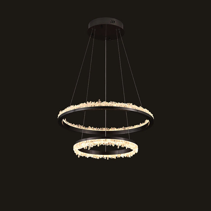 Minimalistic Crystal Quartz LED Chandelier-DWHOME