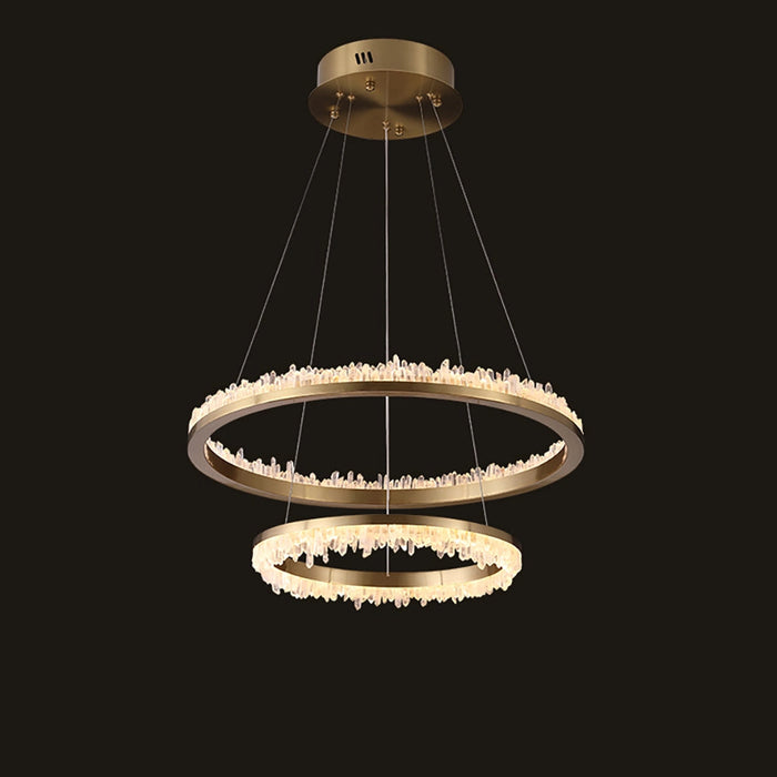 Minimalistic Crystal Quartz LED Chandelier-DWHOME