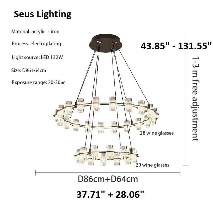 Misty 2-Layer Ring Modern Retro Chandelier - DWHOME