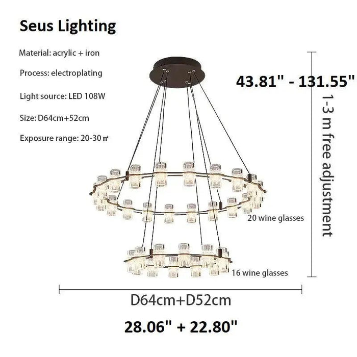 Misty 2-Layer Ring Modern Retro Chandelier - DWHOME