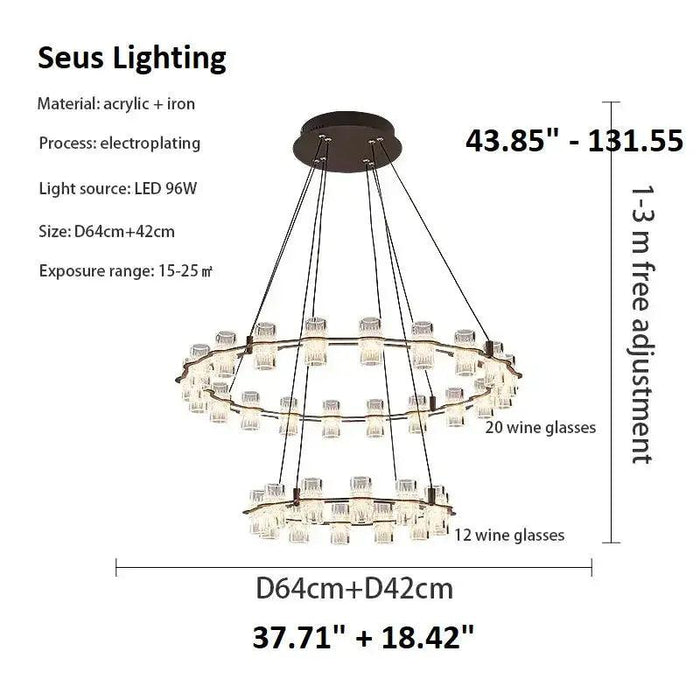 Misty 2-Layer Ring Modern Retro Chandelier - DWHOME