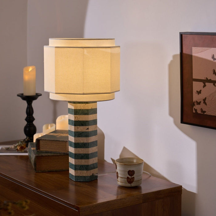 Modari Striped Stone Table Lamp - Vakkerlight