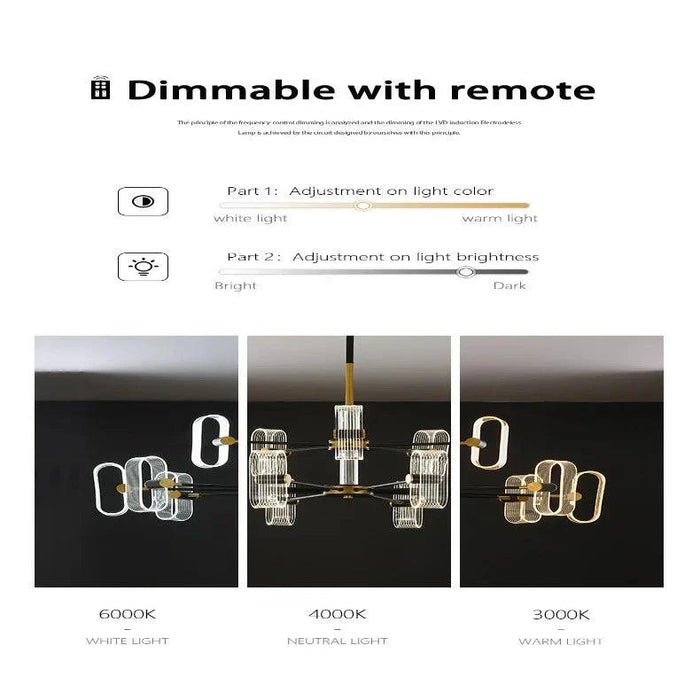 Modern Acrylic Led Chandelier with Remote Control - DWHOME