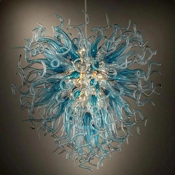 Modern Aqua Blue Glass Chandelier - DWHOME