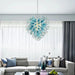 Modern Aqua Blue Glass Chandelier - DWHOME