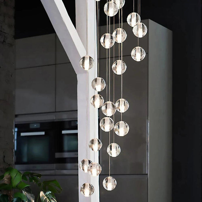 Modern Crystal Glass Bubble Chandelier for Foyer-DWHOME