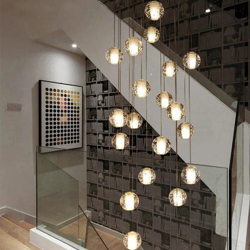 Modern Crystal Glass Bubble Chandelier for Foyer-DWHOME