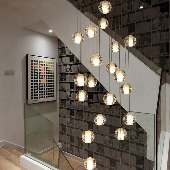 Modern Crystal Glass Bubble Chandelier for Foyer-DWHOME