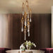 Modern Crystal Glass Drops Chandelier for Staircase - DWHOME
